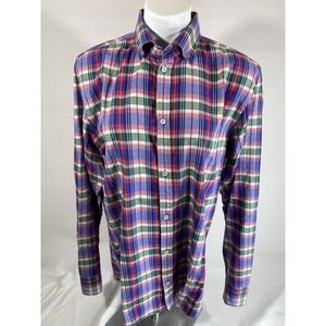 Marc O'Polo Slim‎ Fit Shirt Mens Large Plaid Euro Preppy Casual